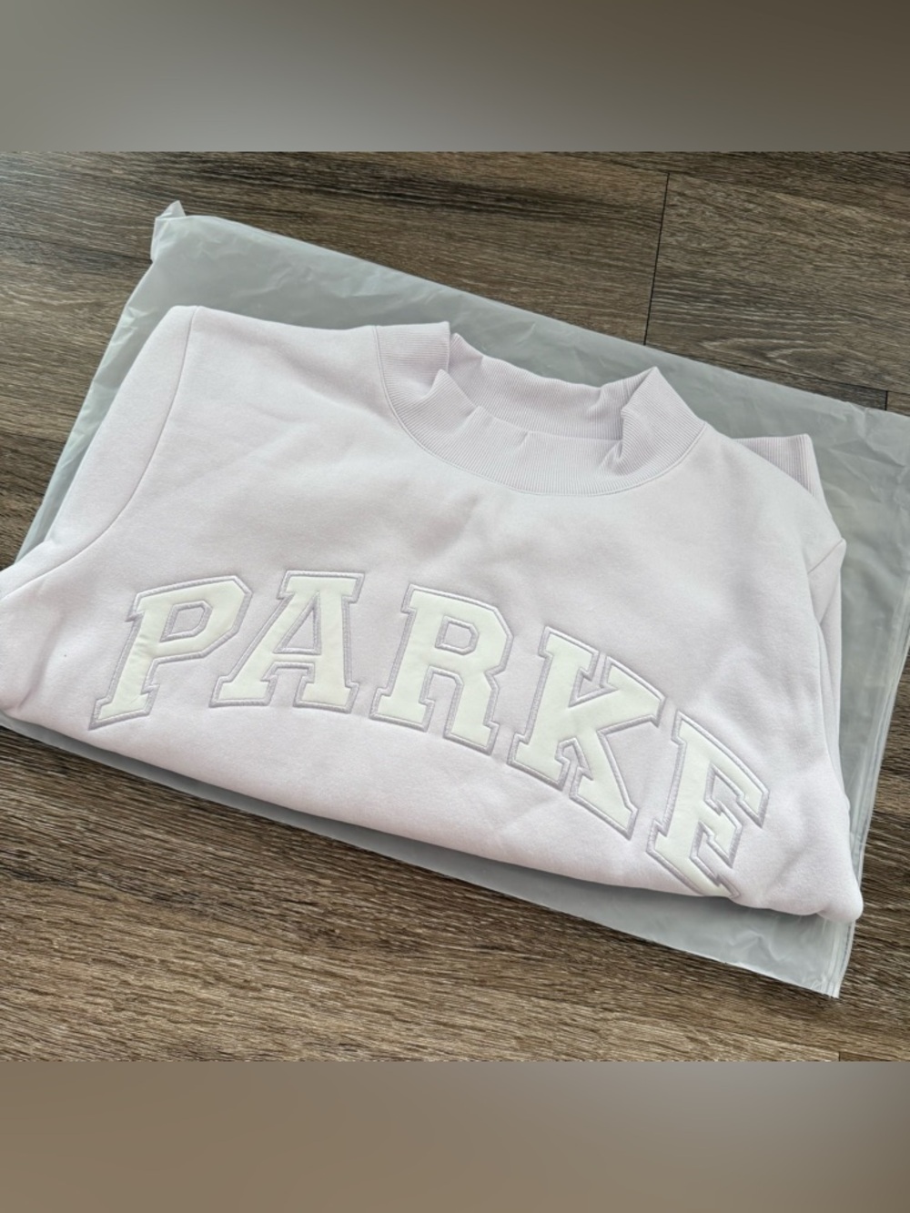 FINAL SALE PARKE SOLD OUT Varsity Mockneck Lilac + White - Picture 9 of 10